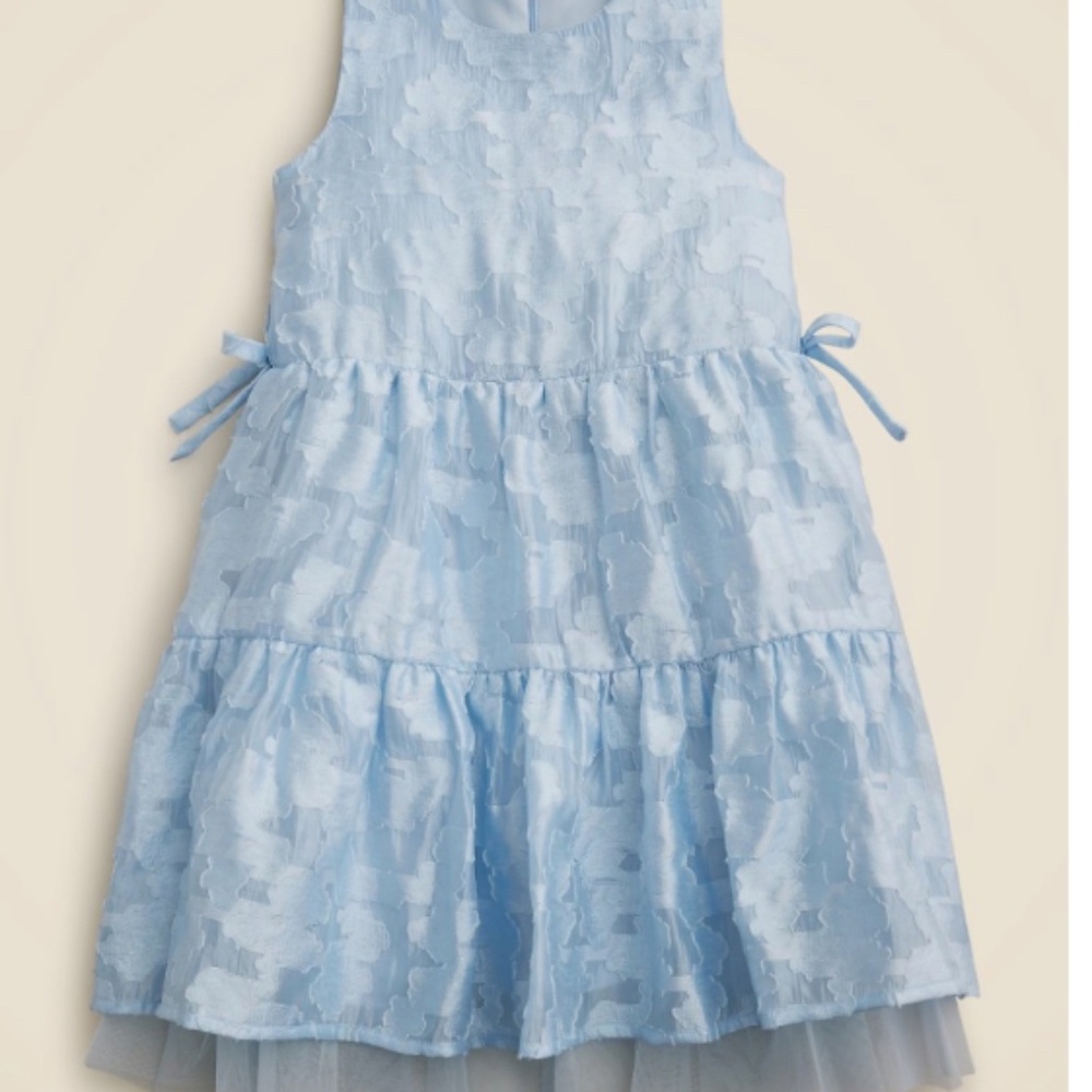 JCREW Girls Tiered Dress in jacquard